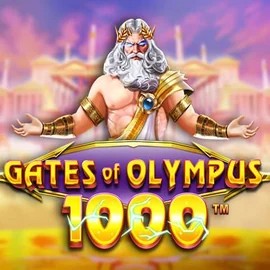 Gates of Olympus 1000 online game logo by Pragmatic Play on hommerson-casino.net